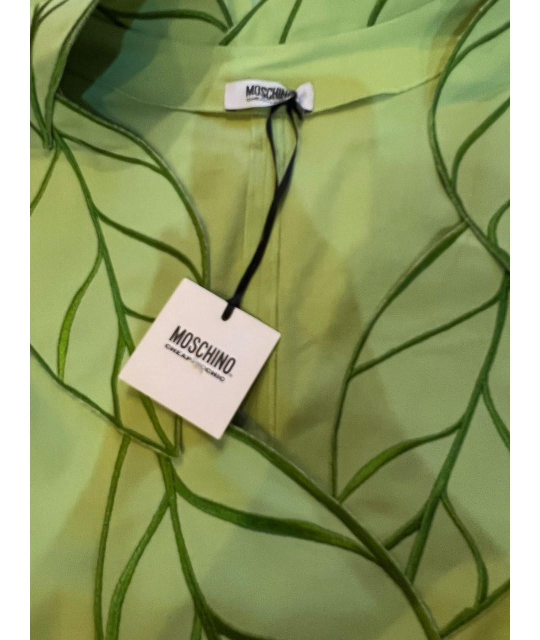 MOSCHINO Зеленые хлопко-эластановое повседневное платье, фото 4