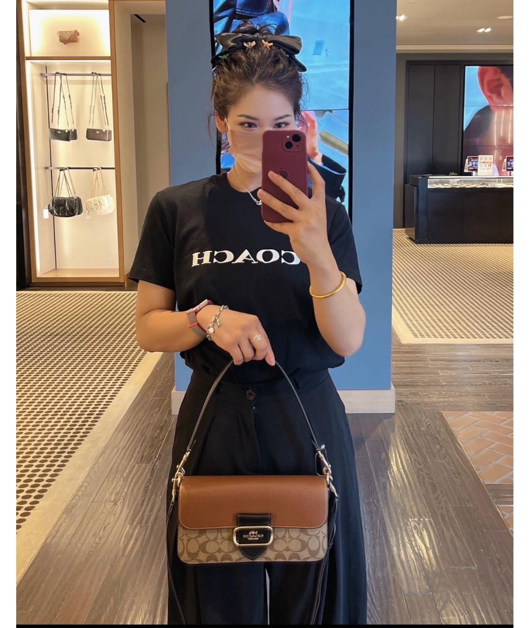 COACH Коричневая кожаная сумка через плечо, фото 8