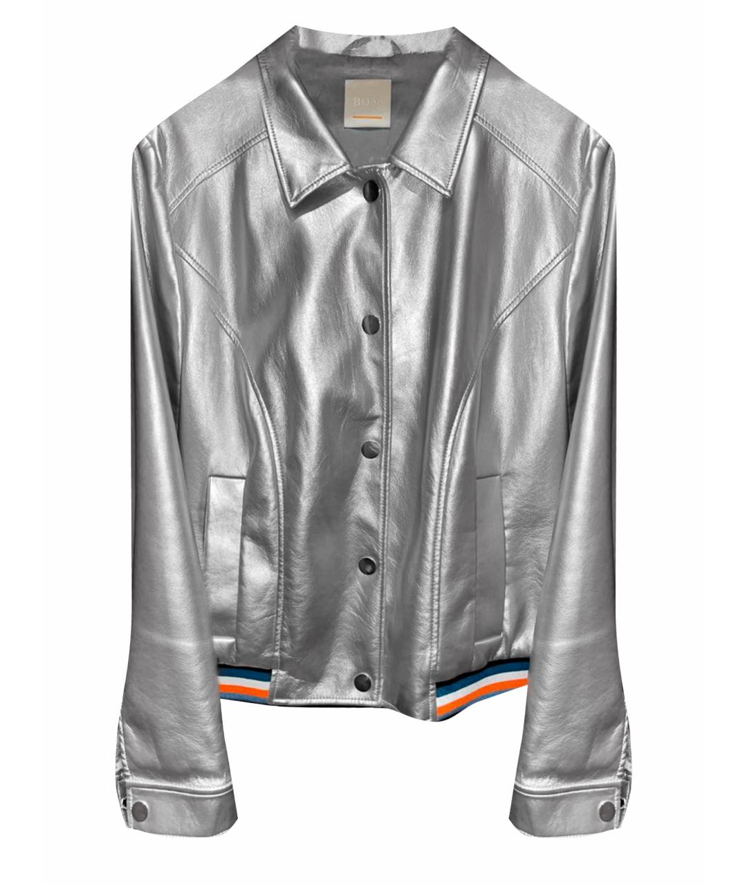 HUGO BOSS Серебряная полиэстеровая куртка, фото 1