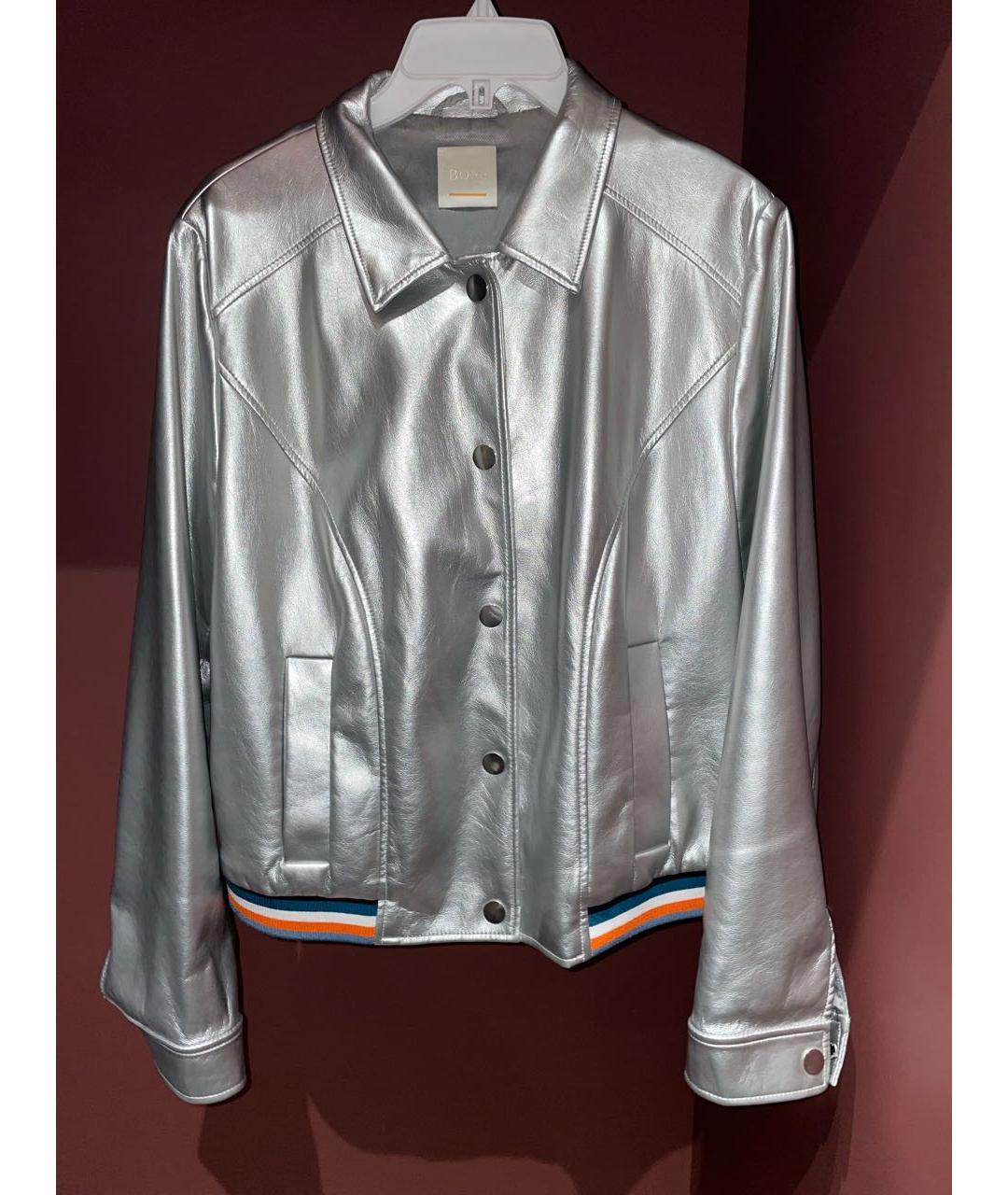 HUGO BOSS Серебряная полиэстеровая куртка, фото 9