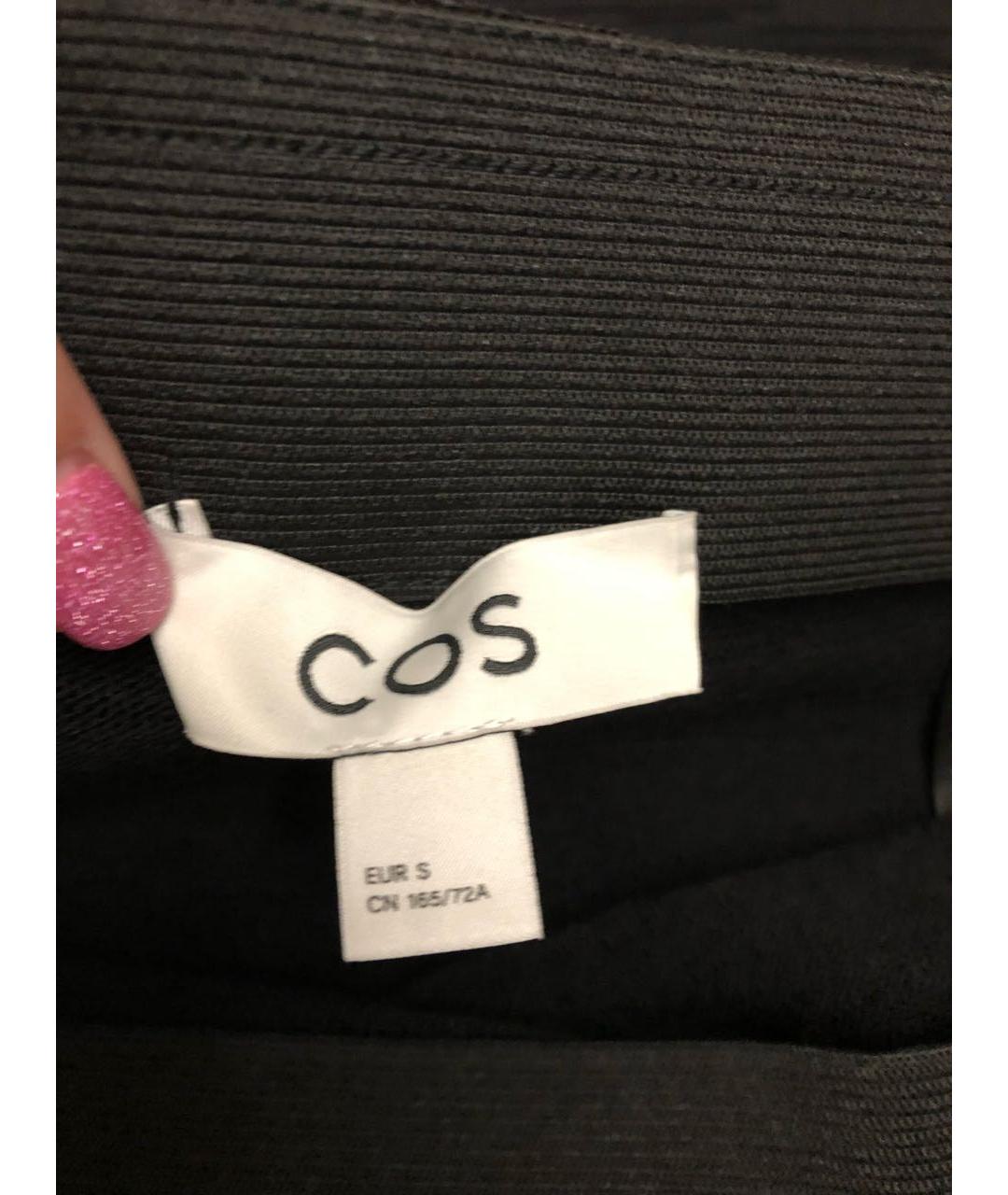 COS Черная полиэстеровая юбка миди, фото 3