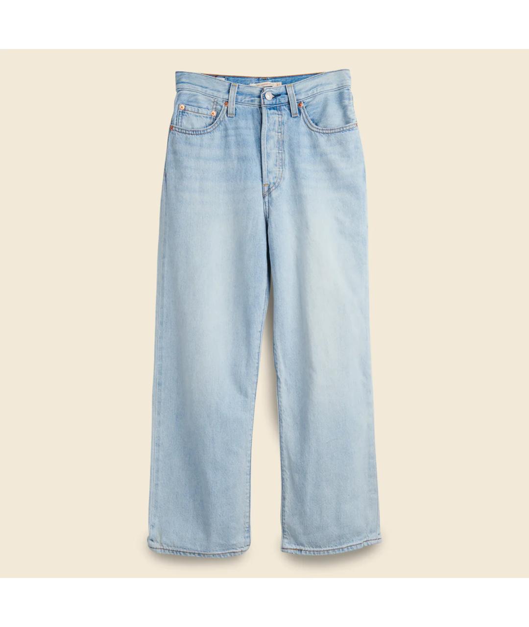 LEVI'S Голубые хлопко-лиоцелловые прямые джинсы, фото 8