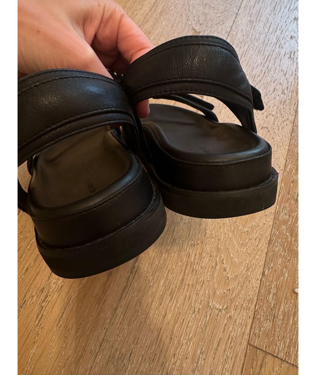 12 STOREEZ Черные кожаные сандалии, фото 4