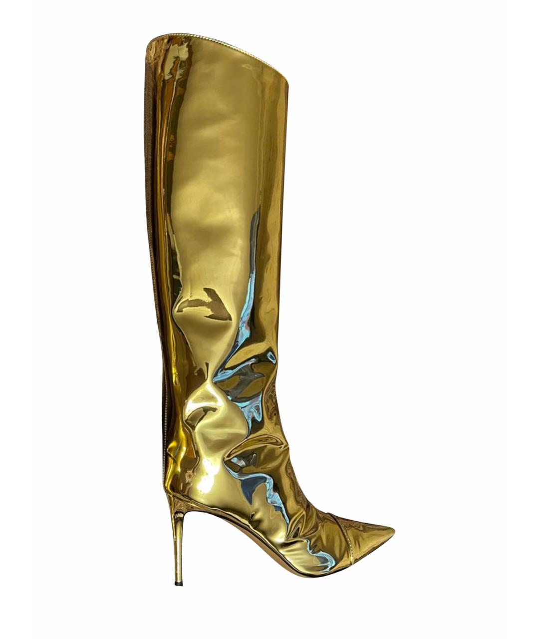ALEXANDRE VAUTHIER Золотые кожаные сапоги, фото 1