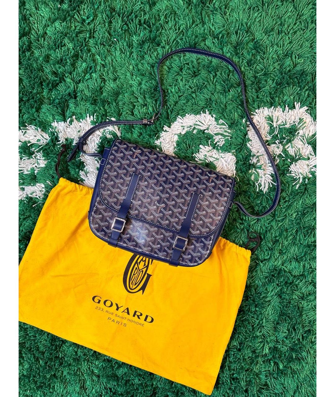 GOYARD Темно-синяя кожаная сумка на плечо, фото 9
