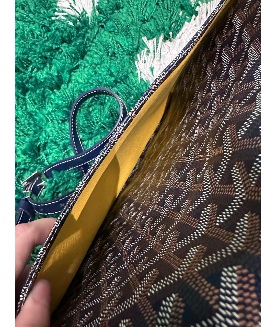 GOYARD Темно-синяя кожаная сумка на плечо, фото 8