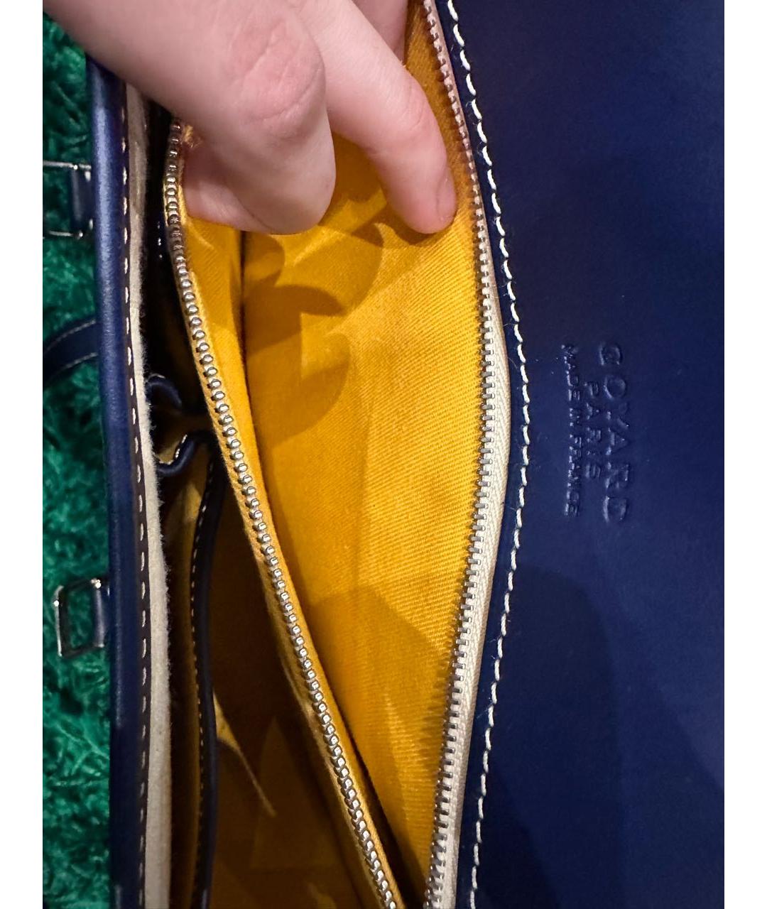 GOYARD Темно-синяя кожаная сумка на плечо, фото 7