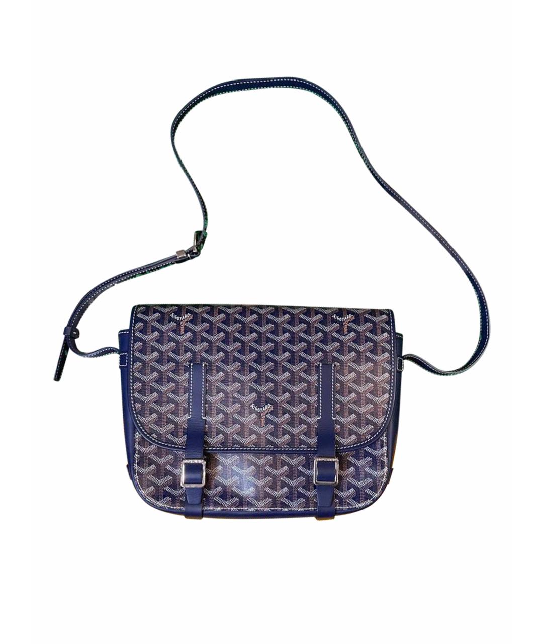 GOYARD Темно-синяя кожаная сумка на плечо, фото 1