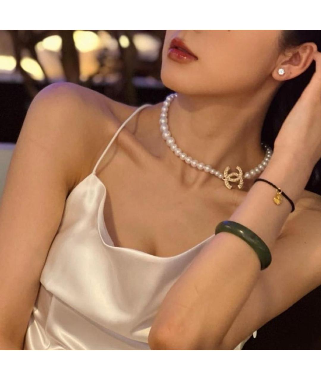 CHANEL Белый чокер, фото 4