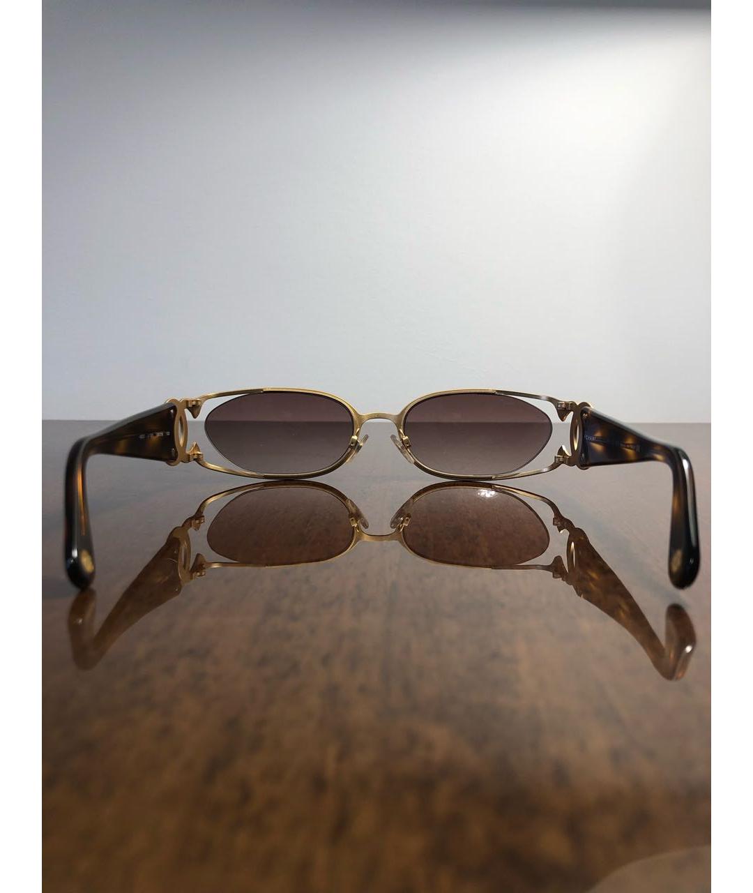 CHANEL PRE-OWNED Коричневые металлические солнцезащитные очки, фото 6