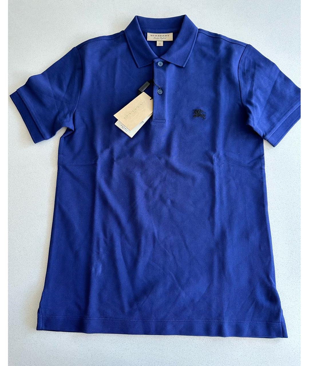 BURBERRY Голубая хлопковая футболка, фото 5