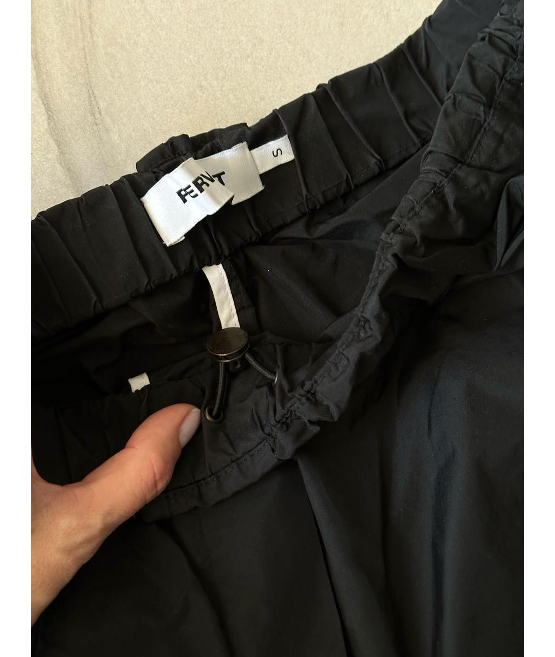 PERVERT Черные полиэстеровые брюки широкие, фото 2