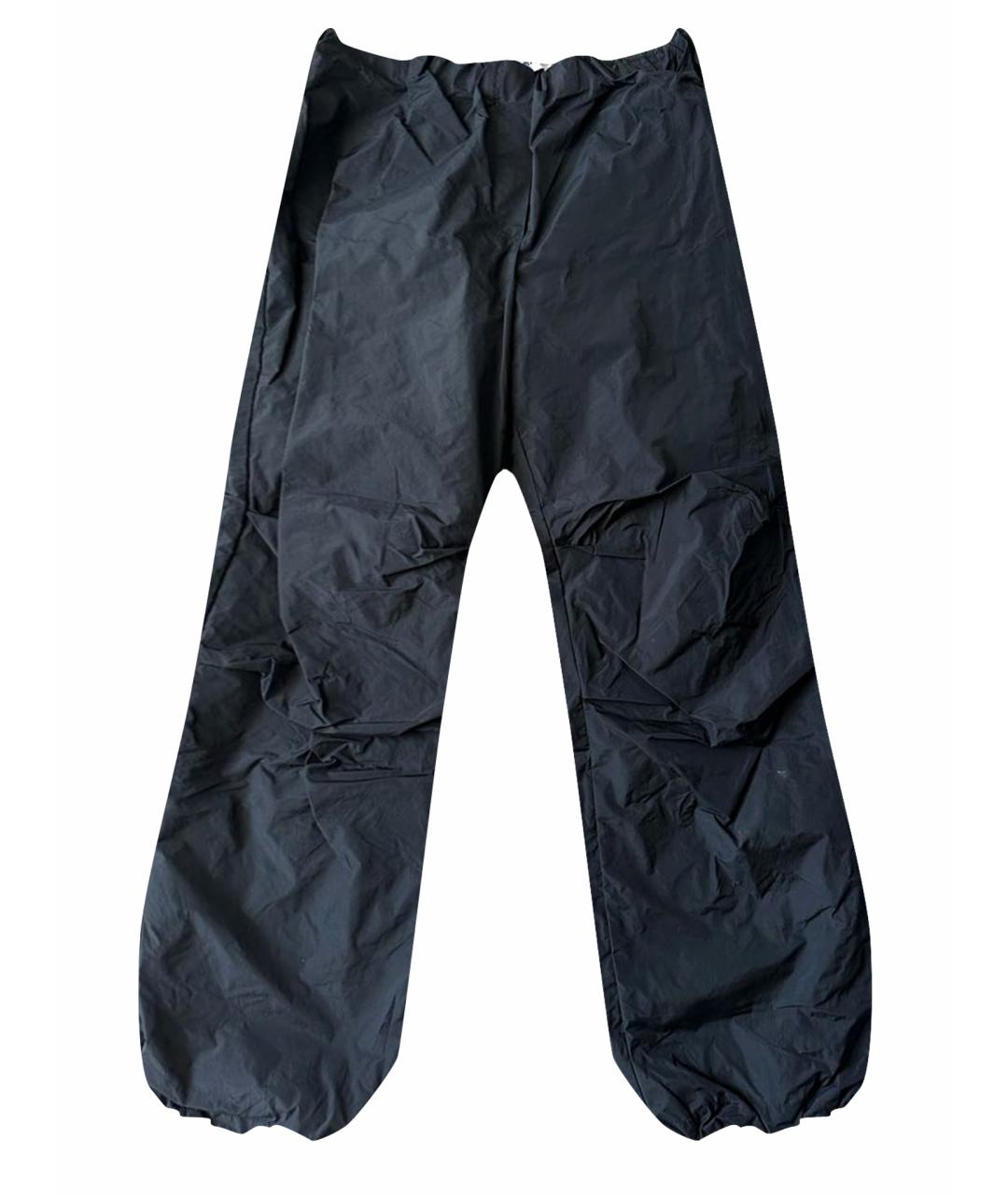 PERVERT Черные полиэстеровые брюки широкие, фото 1