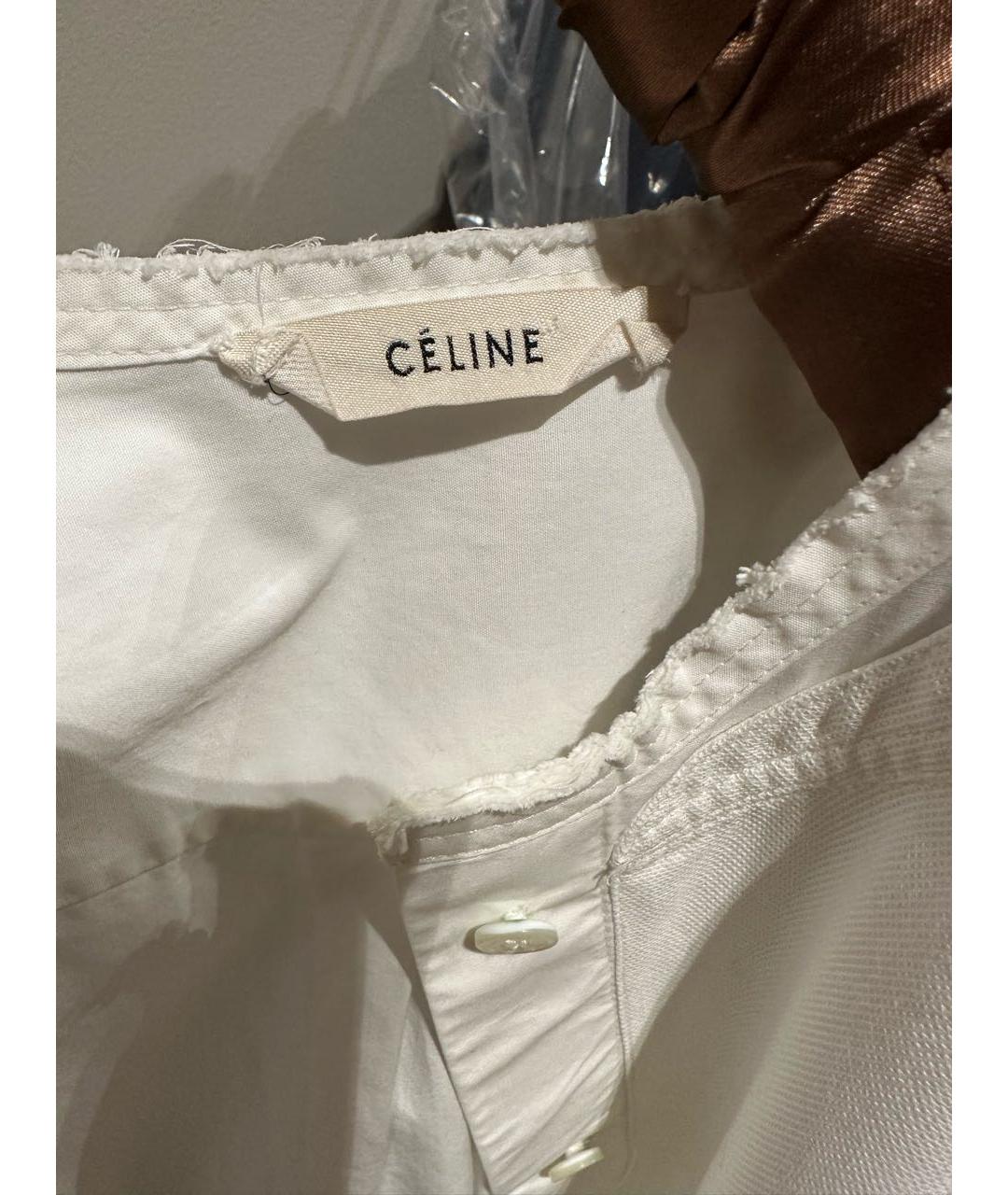 CELINE PRE-OWNED Белая хлопковая рубашка, фото 3