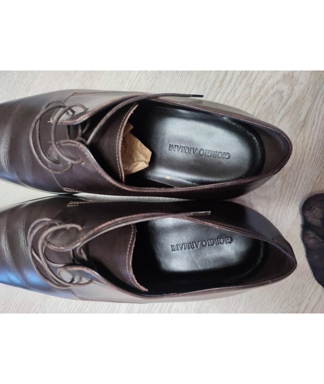 GIORGIO ARMANI Коричневые кожаные туфли, фото 3