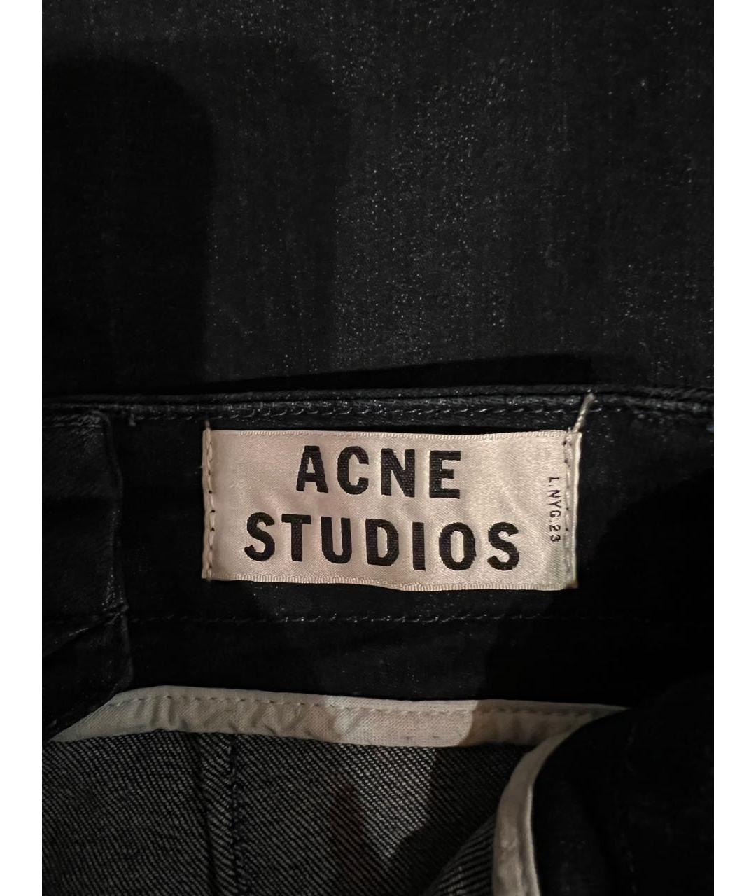 ACNE STUDIOS Темно-синие хлопко-эластановые джинсы слим, фото 5