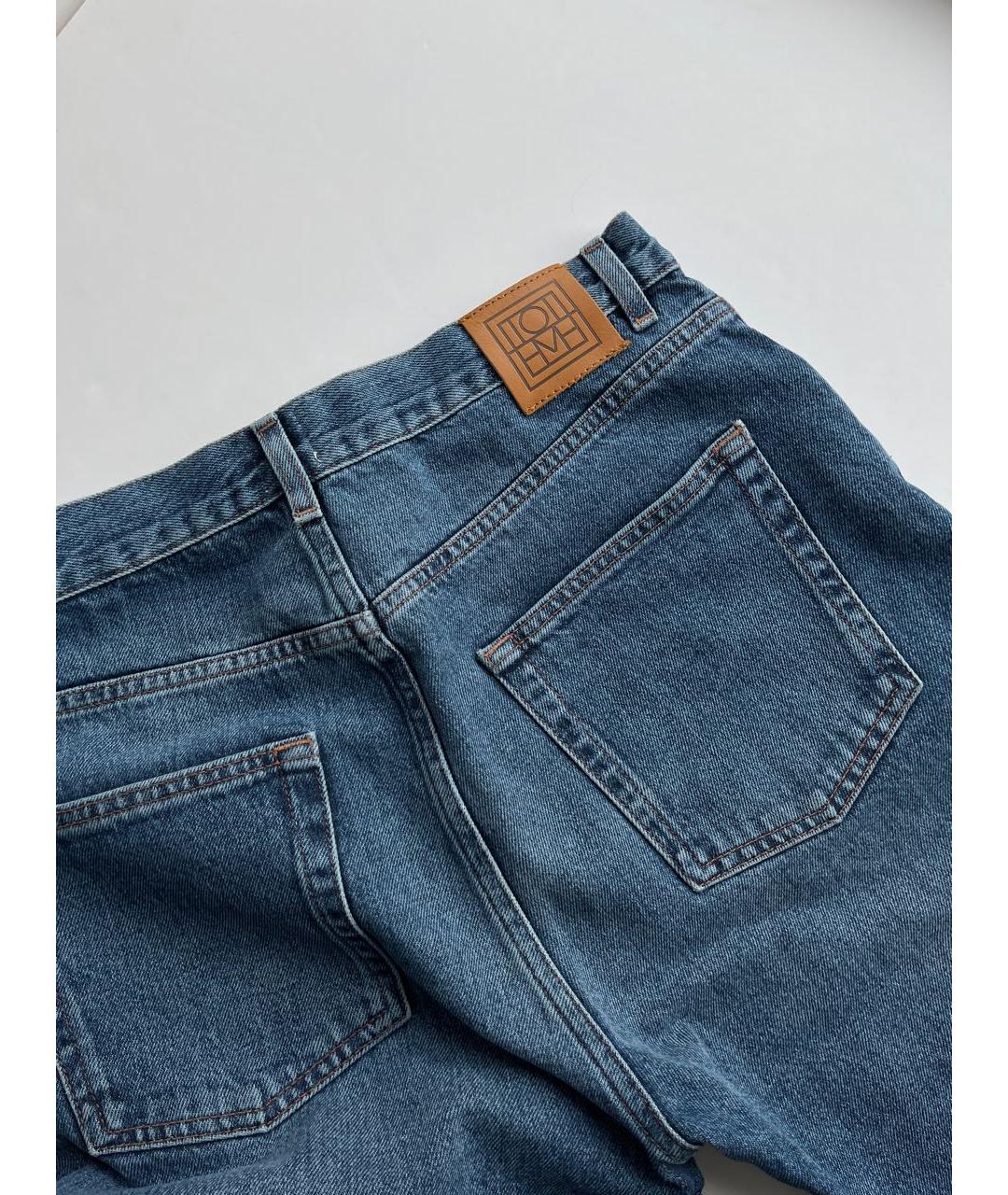 TOTEME Синие хлопковые прямые джинсы, фото 3