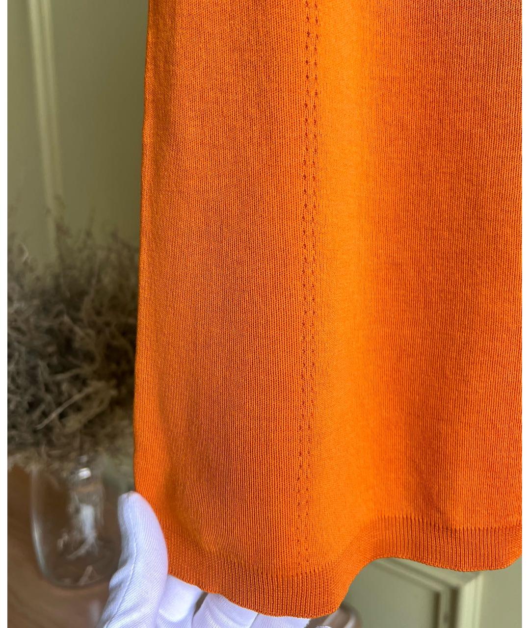 LORO PIANA Оранжевая хлопковая майка, фото 3