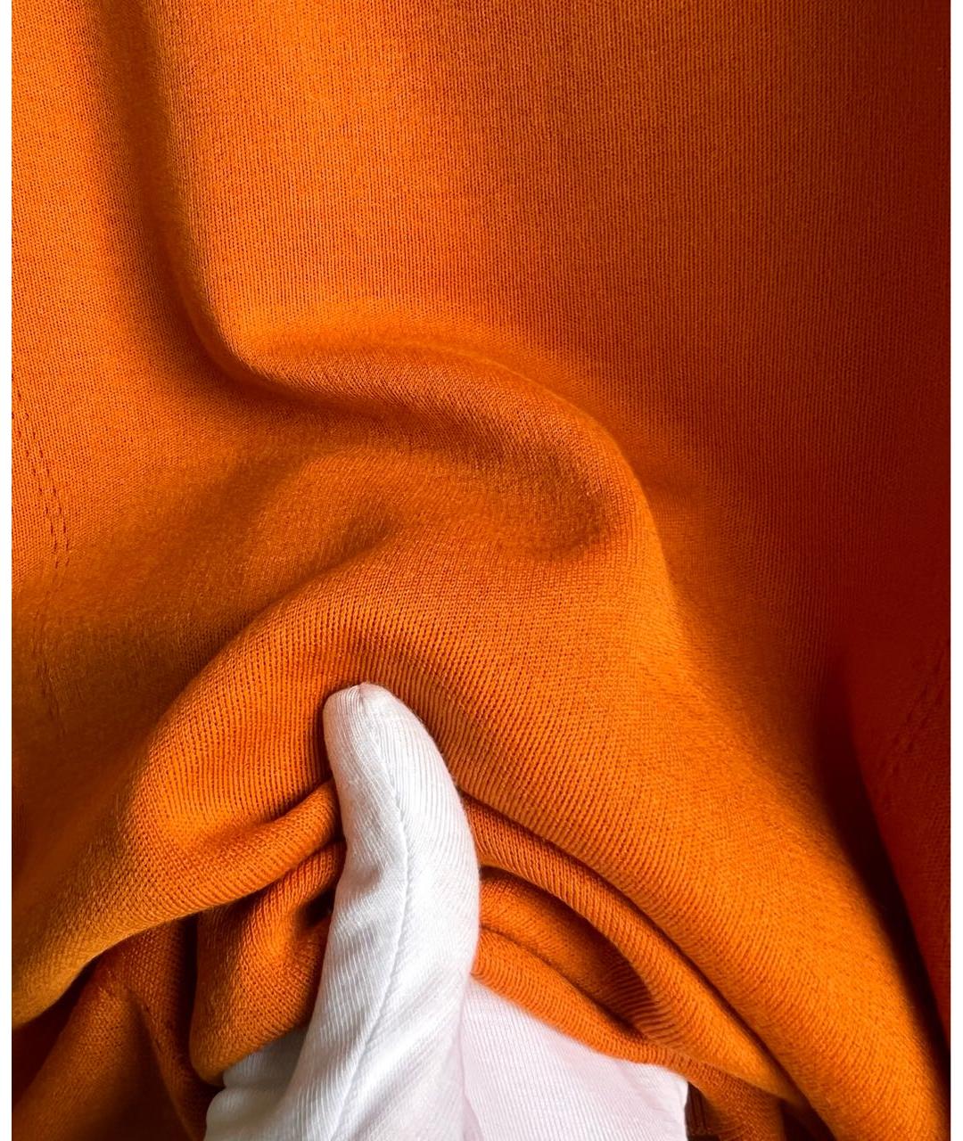 LORO PIANA Оранжевая хлопковая майка, фото 4