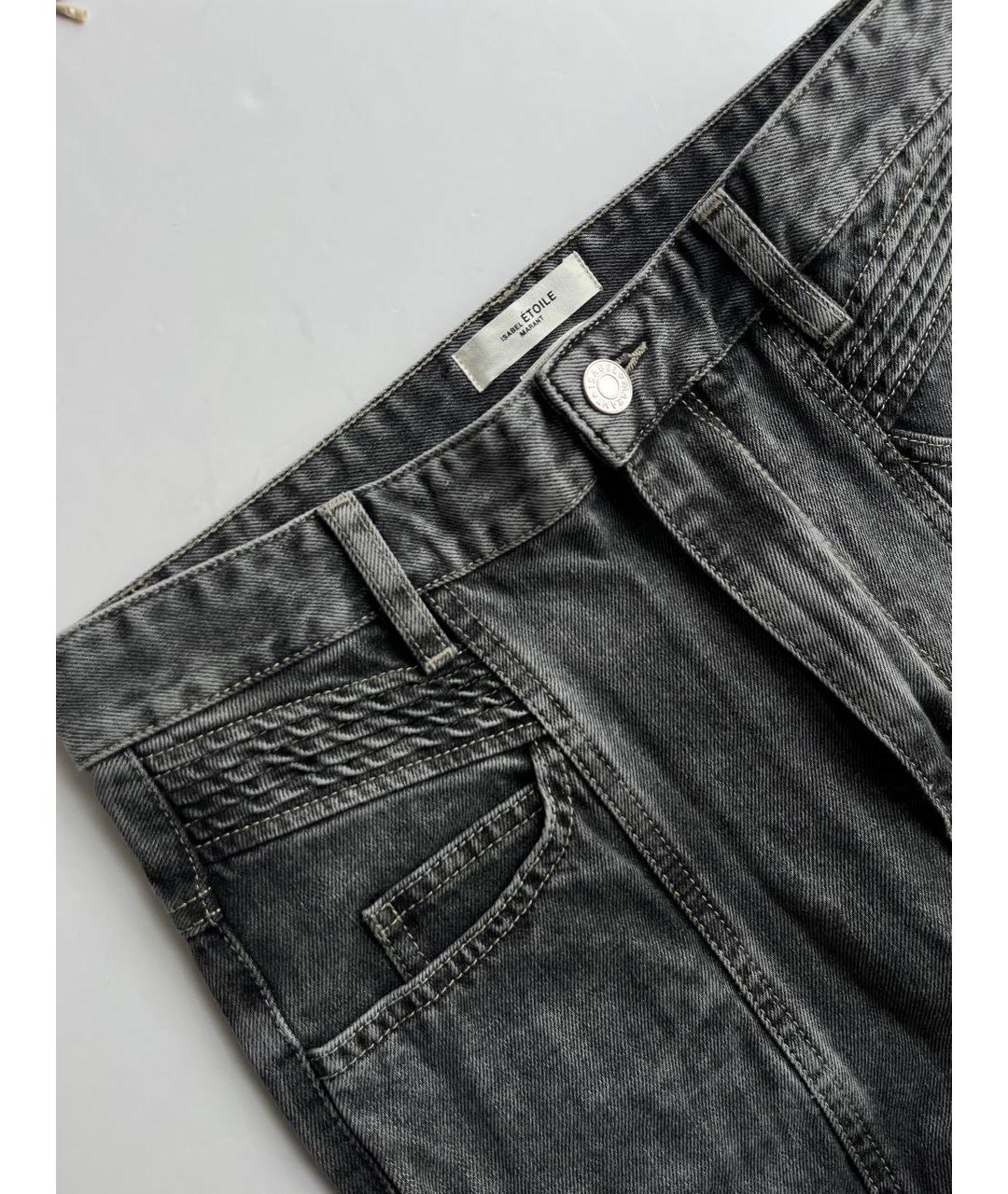 ISABEL MARANT ETOILE Серые хлопковые джинсы слим, фото 4