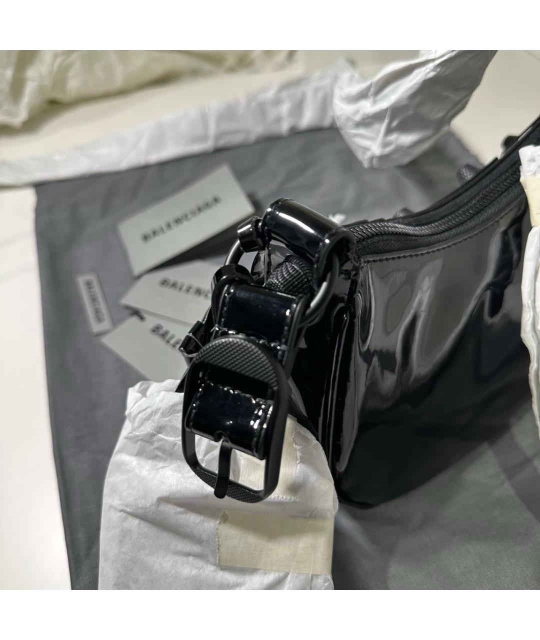 BALENCIAGA Черная сумка с короткими ручками из искусственной кожи, фото 3