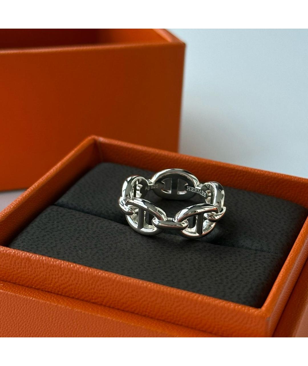 HERMES PRE-OWNED Серебряное серебряное кольцо, фото 4