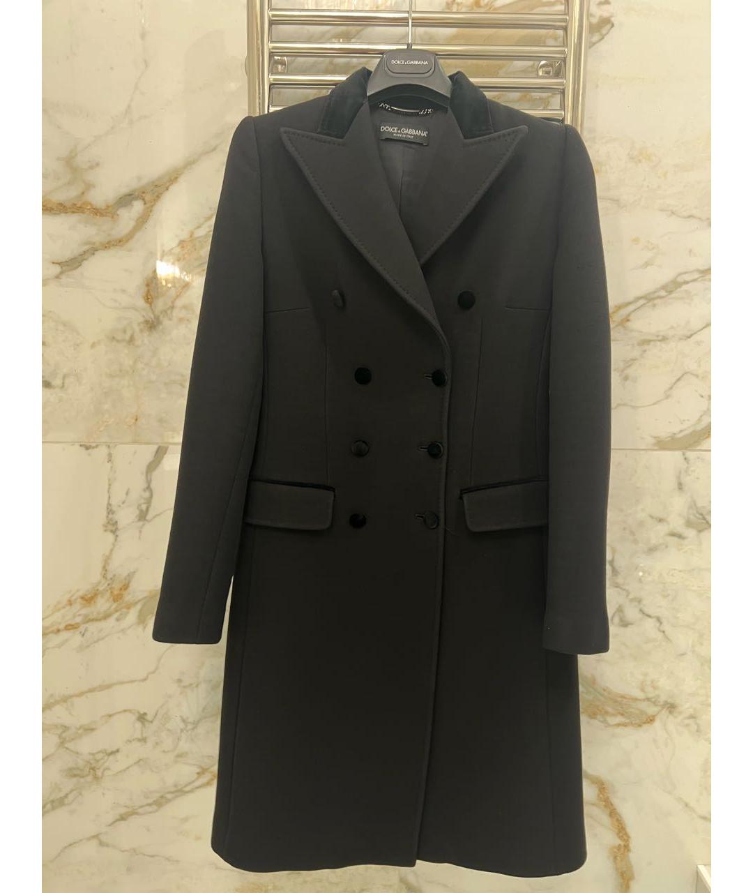 DOLCE&GABBANA Черное шерстяное пальто, фото 7
