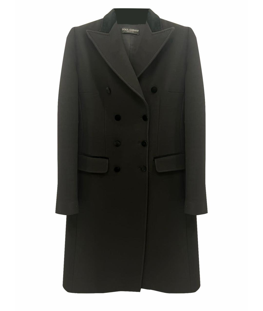 DOLCE&GABBANA Черное шерстяное пальто, фото 1