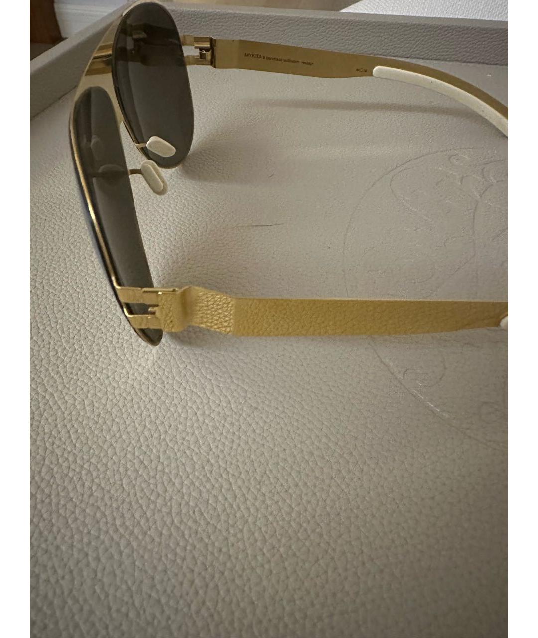 MYKITA Золотые металлические солнцезащитные очки, фото 3