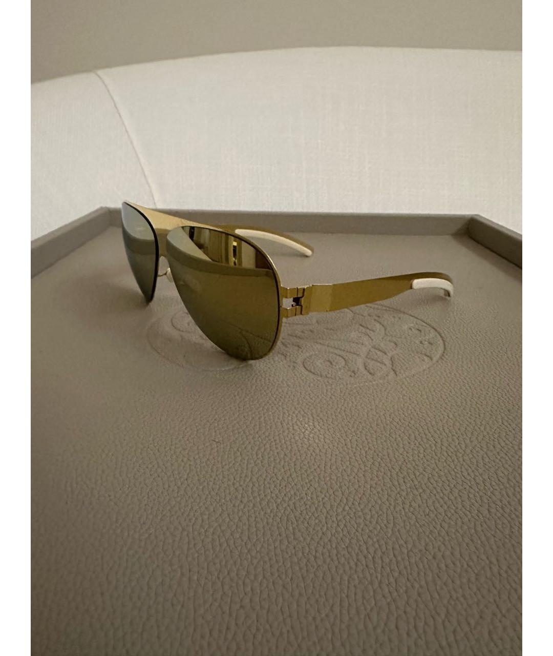 MYKITA Золотые металлические солнцезащитные очки, фото 2