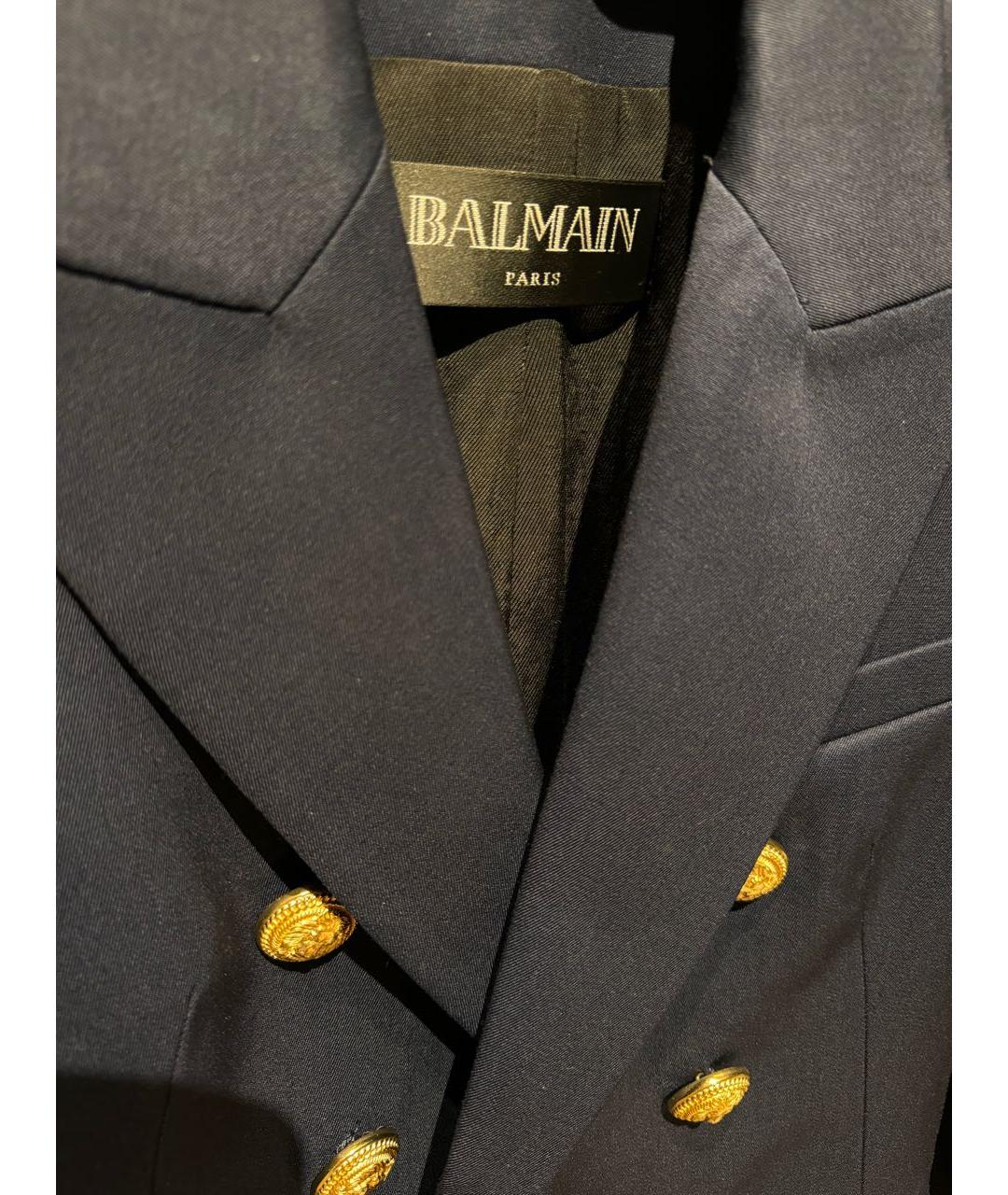 BALMAIN Синий шерстяной жакет/пиджак, фото 4