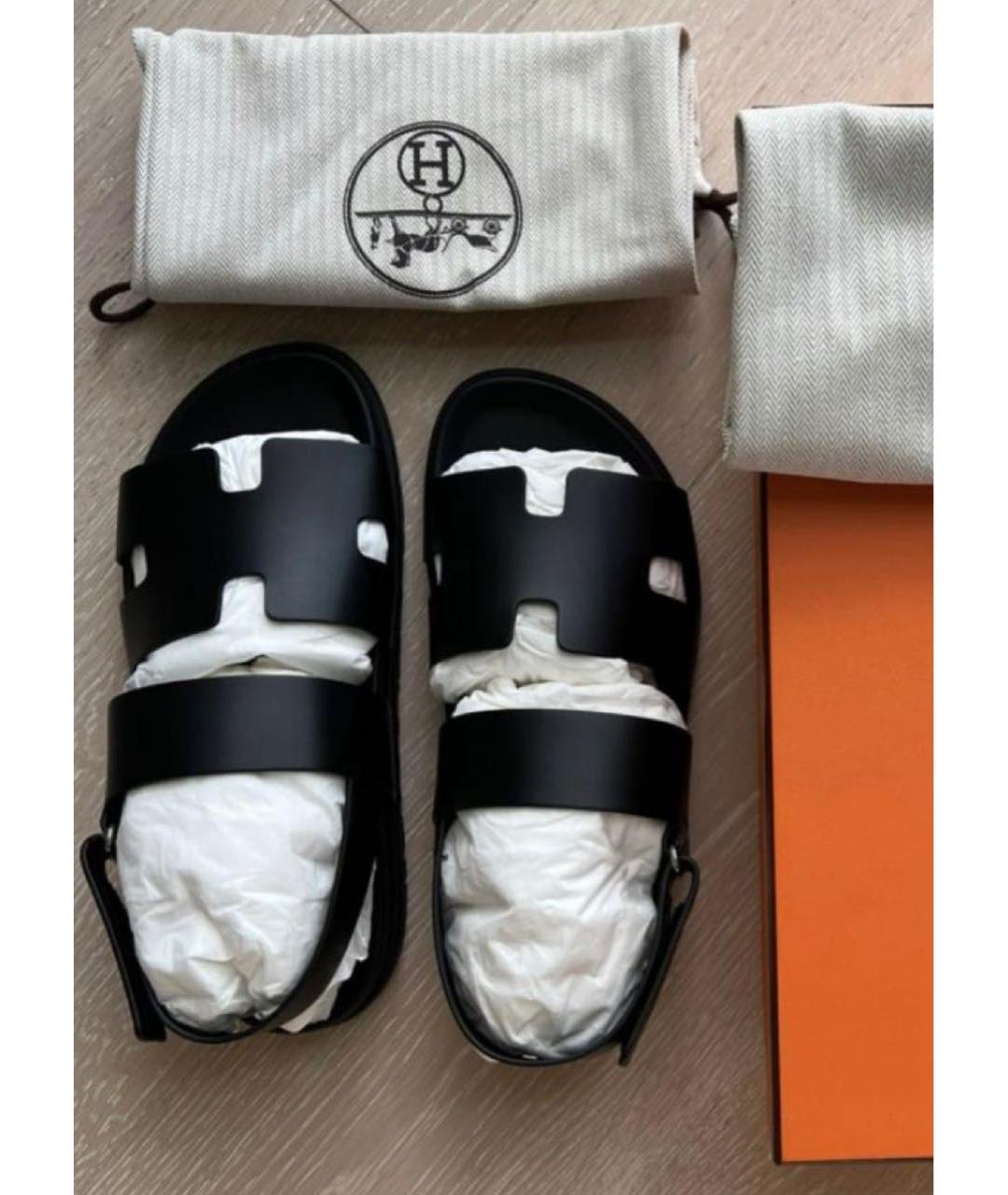 HERMES PRE-OWNED Черные кожаные сандалии, фото 3