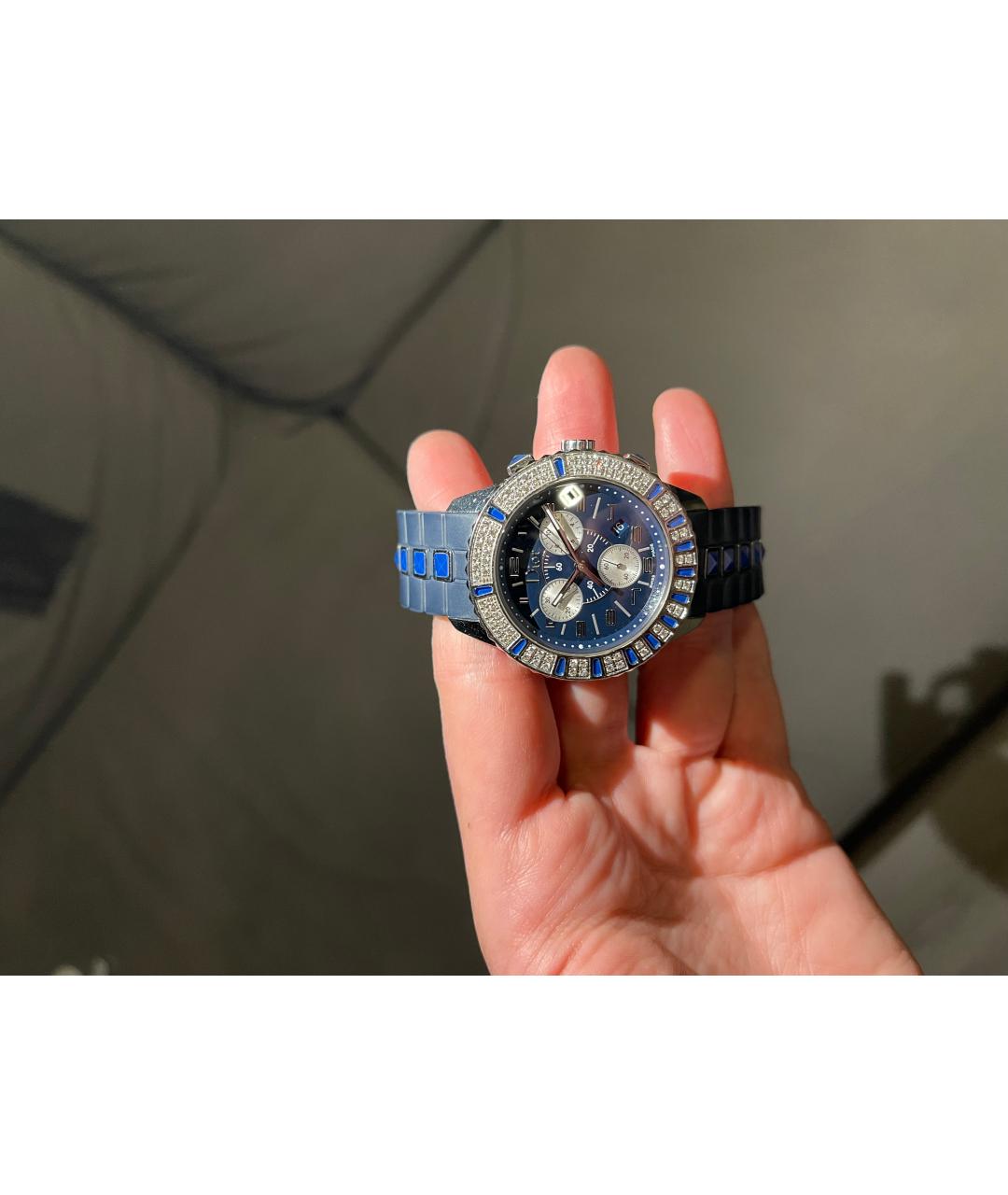 CHRISTIAN DIOR PRE-OWNED Синие металлические часы, фото 5