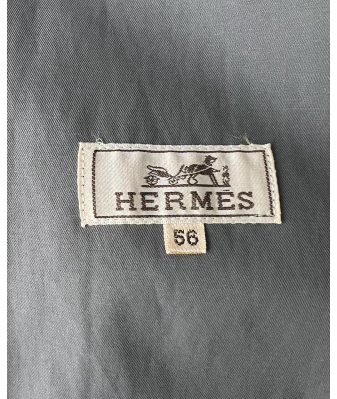 HERMES Серый хлопковый тренч / плащ, фото 6