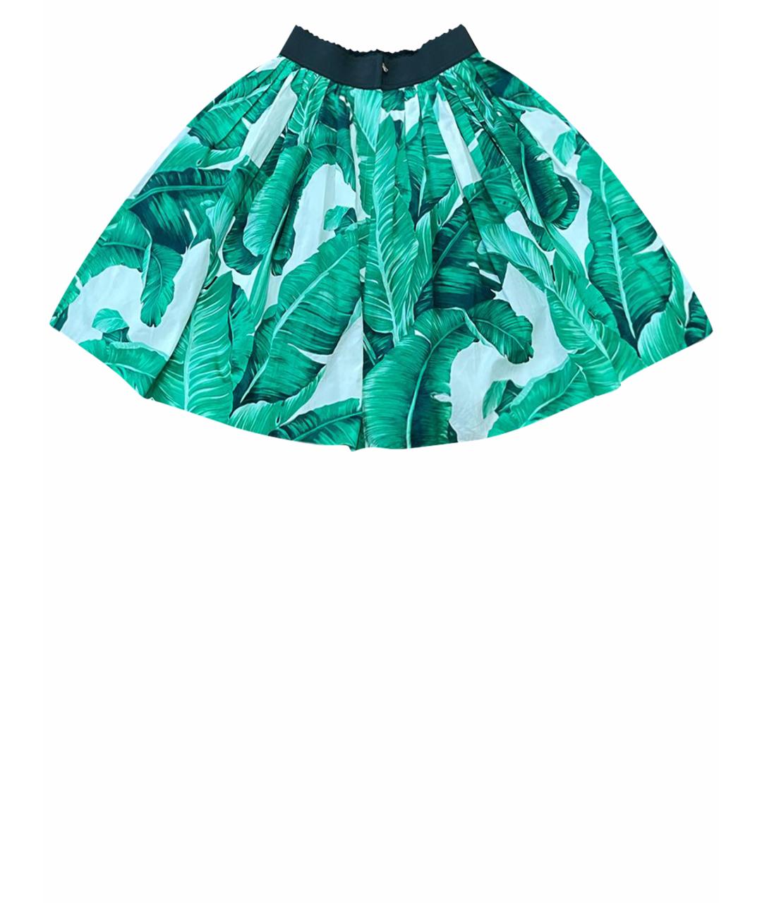 DOLCE&GABBANA Зеленая хлопковая юбка миди, фото 1