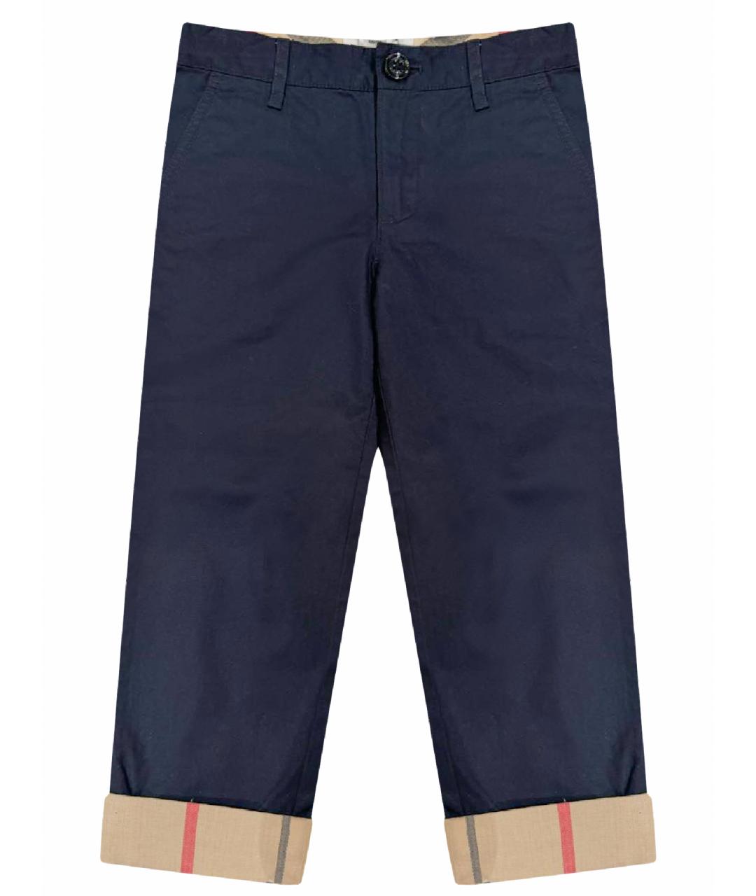 BURBERRY Темно-синие хлопковые брюки и шорты, фото 1
