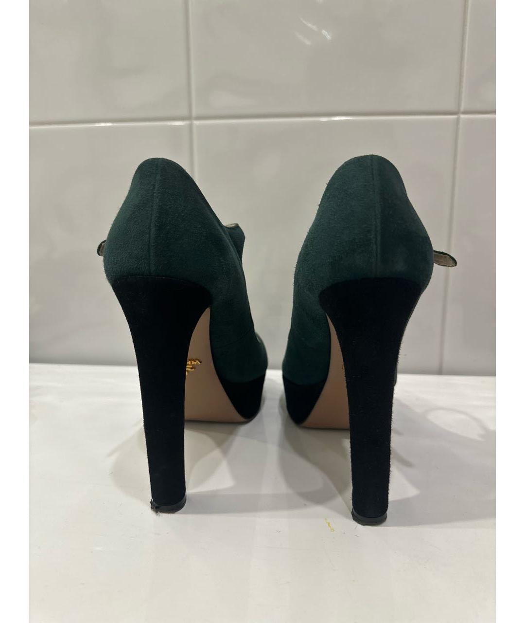 PRADA Зеленые замшевые туфли, фото 4
