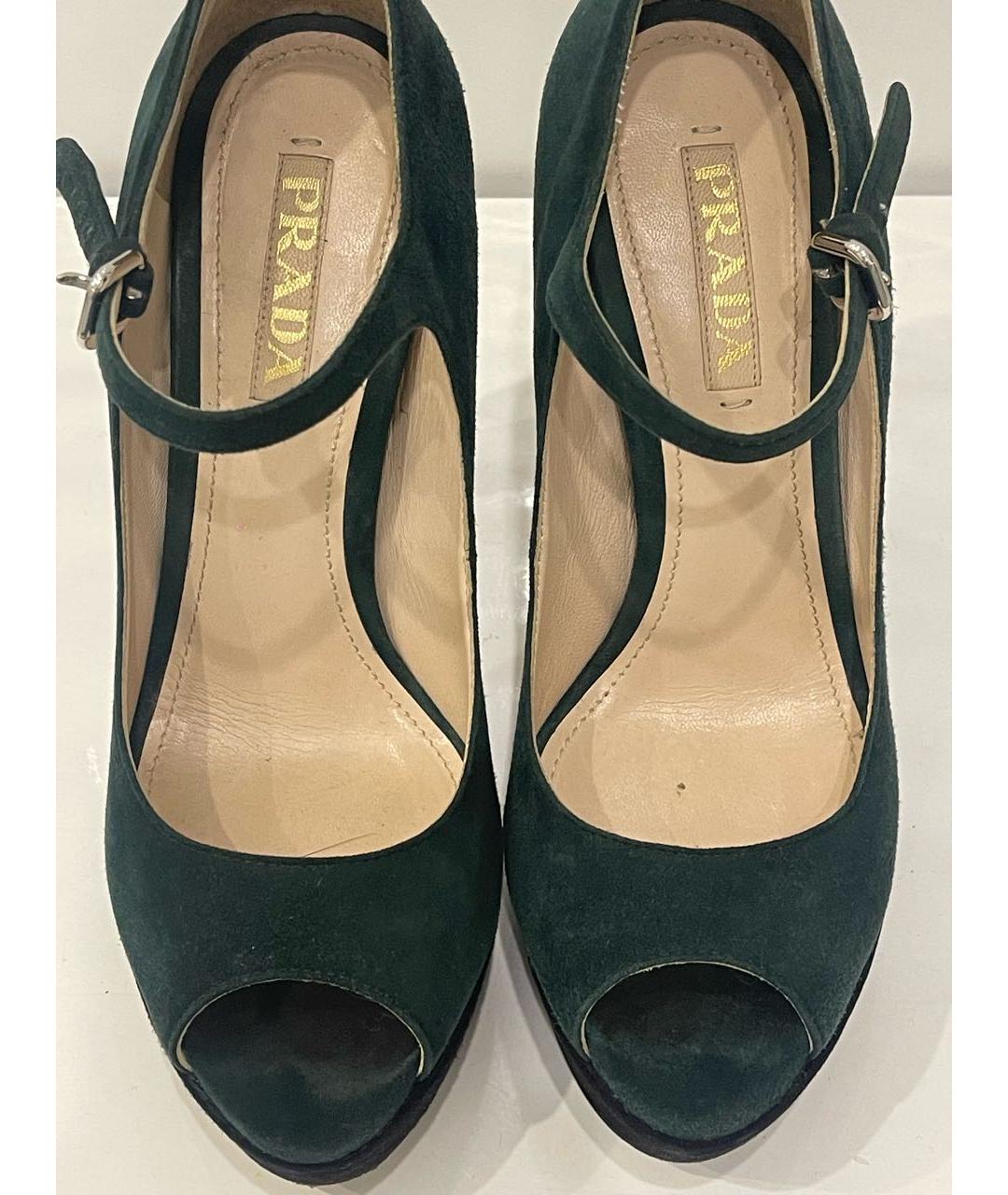 PRADA Зеленые замшевые туфли, фото 2