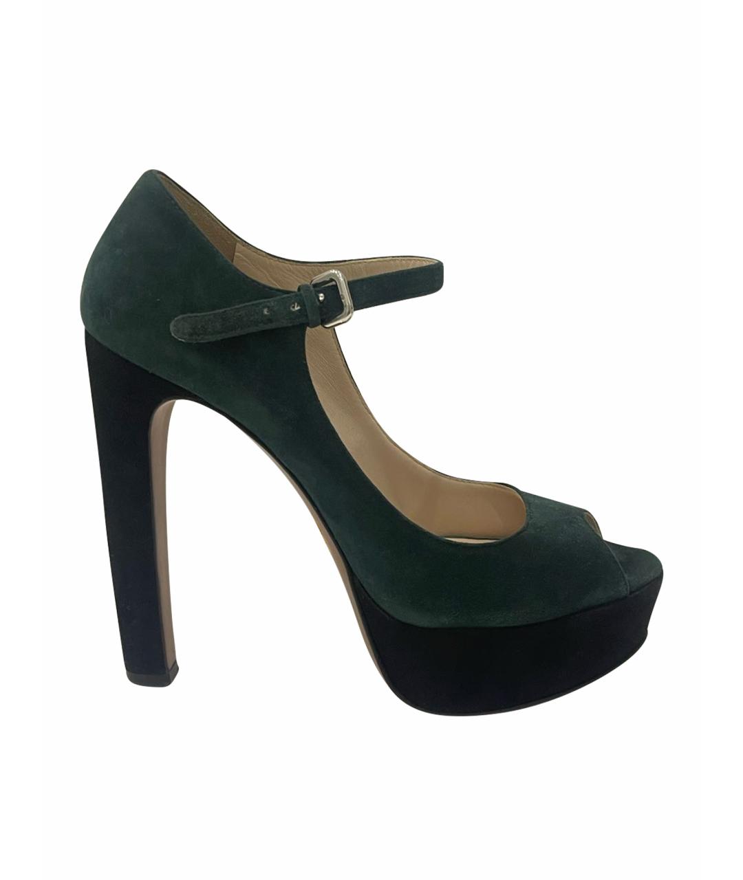 PRADA Зеленые замшевые туфли, фото 1