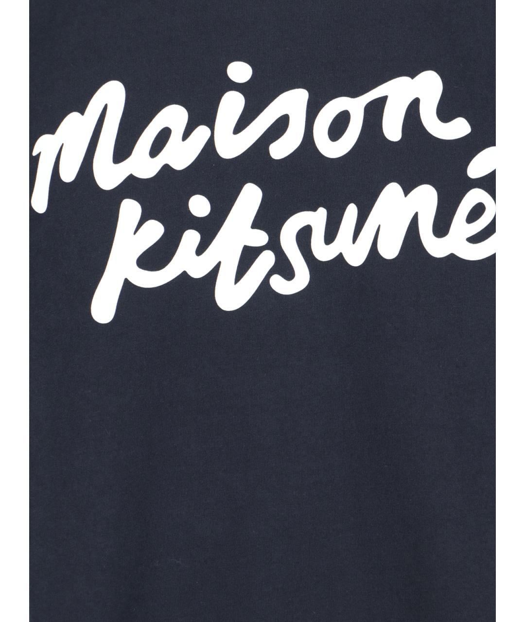 MAISON KITSUNE Черная вискозная футболка, фото 3
