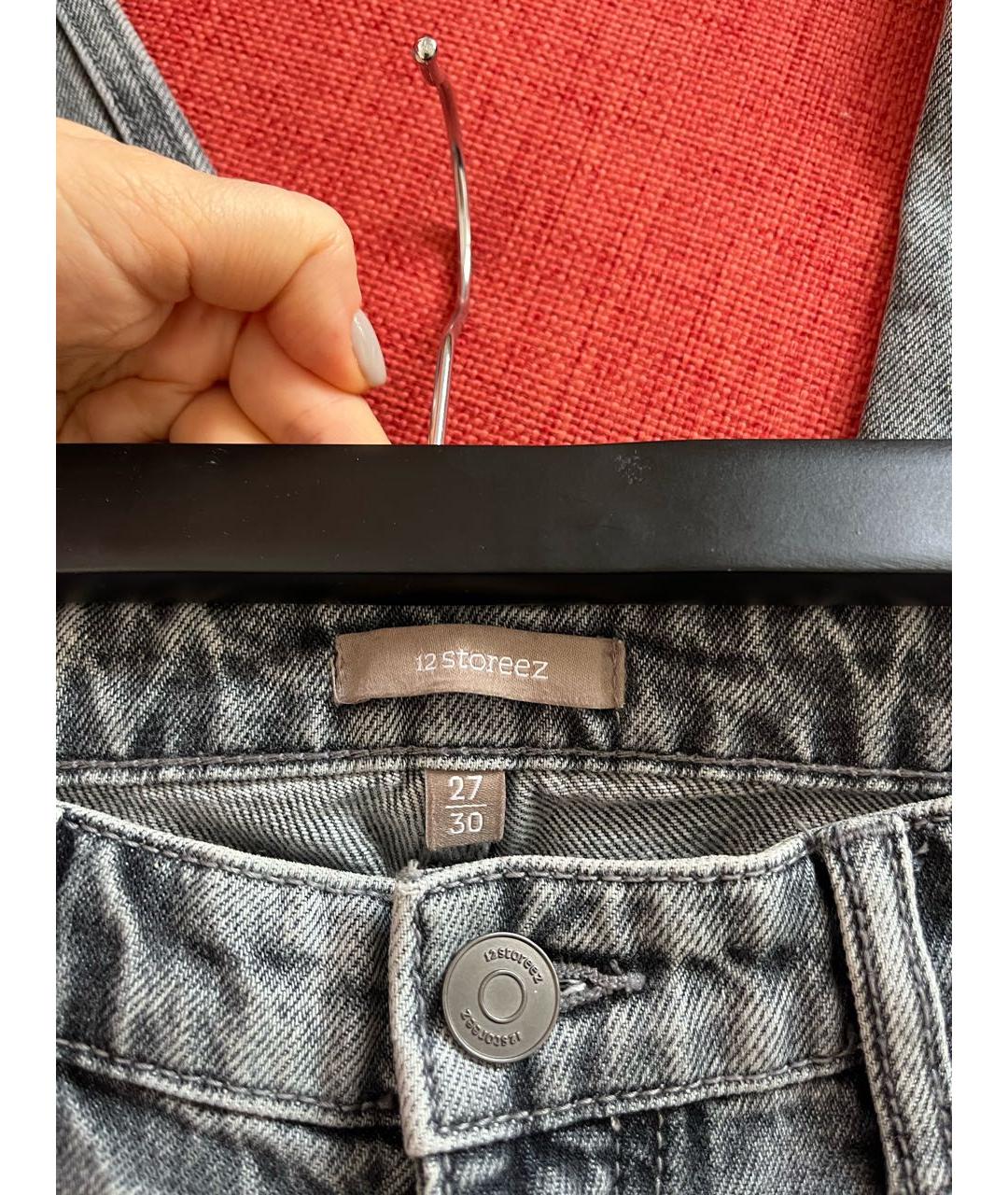 12 STOREEZ Антрацитовые хлопковые прямые джинсы, фото 4