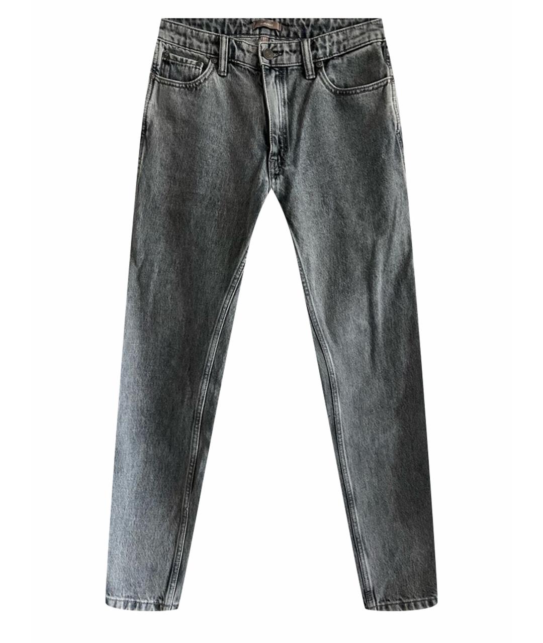 12 STOREEZ Антрацитовые хлопковые прямые джинсы, фото 1