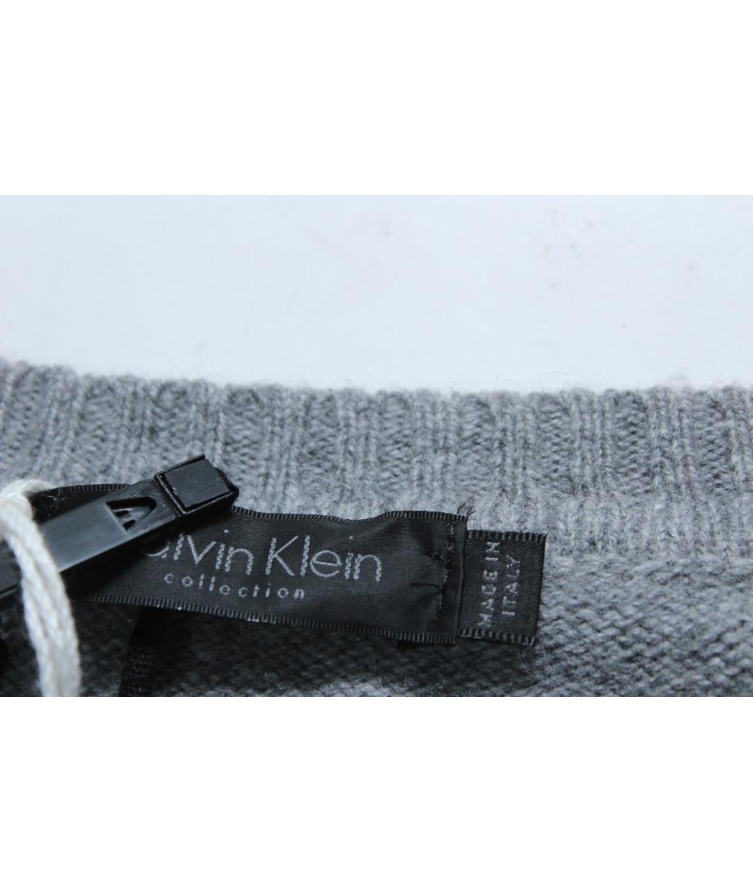 CALVIN KLEIN Серый шерстяной джемпер / свитер, фото 7