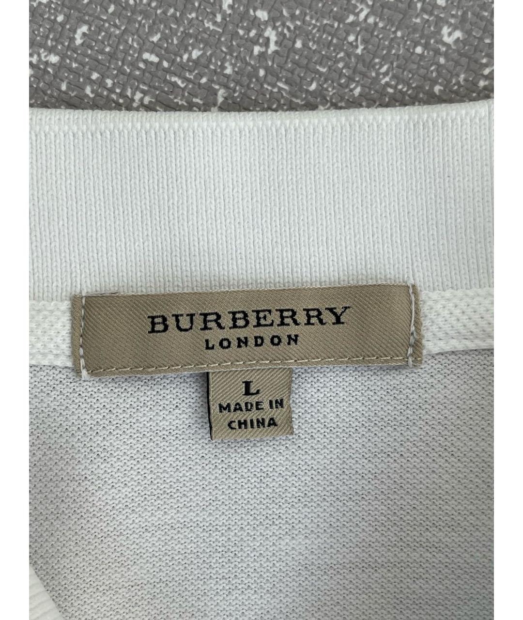BURBERRY Белая хлопковая футболка, фото 6