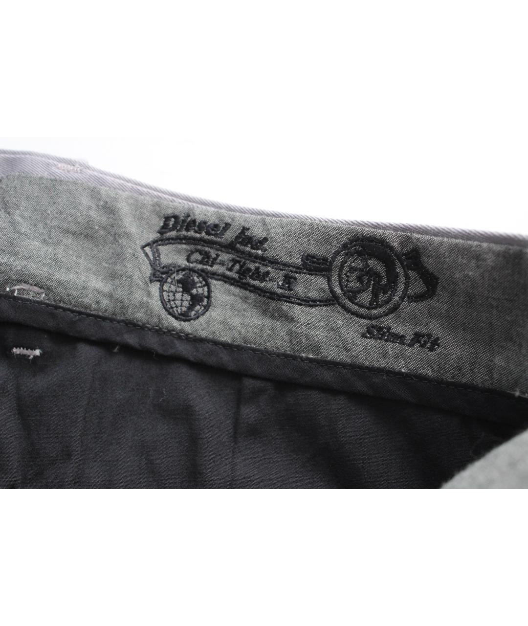 DIESEL Серые хлопко-эластановые брюки чинос, фото 4