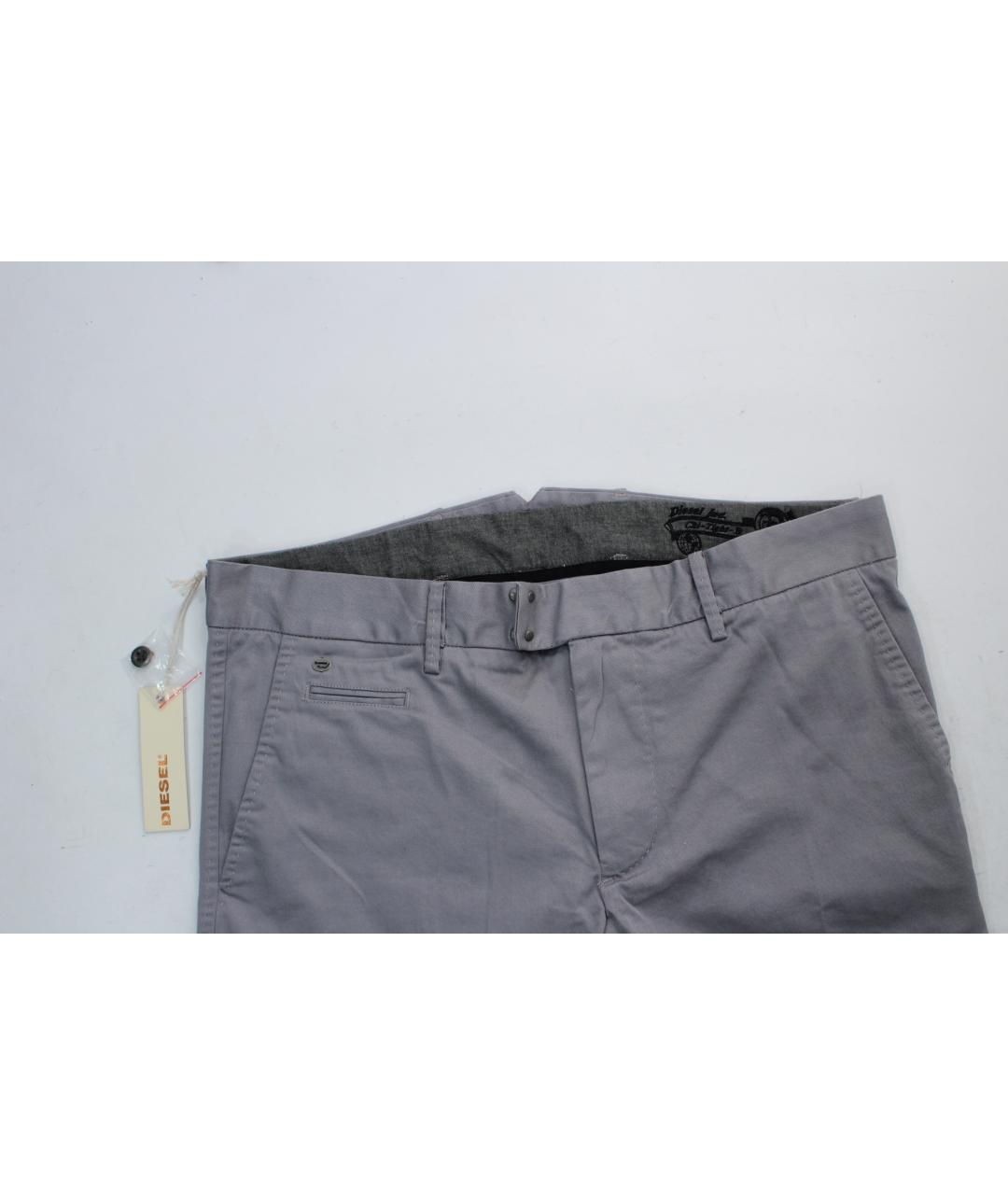 DIESEL Серые хлопко-эластановые брюки чинос, фото 2