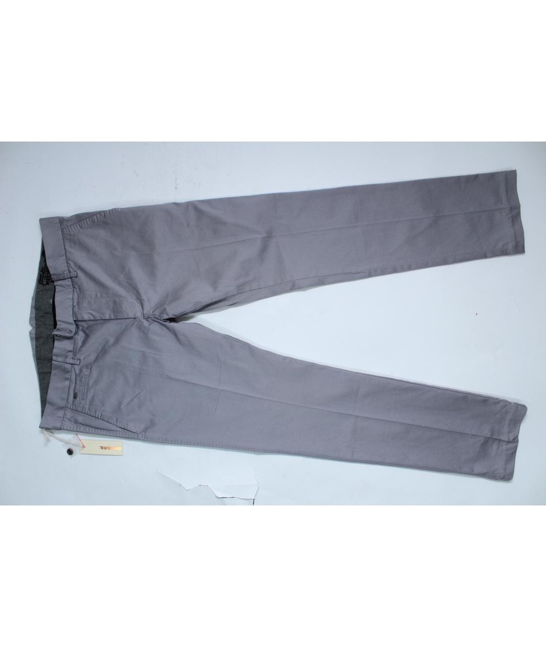 DIESEL Серые хлопко-эластановые брюки чинос, фото 10