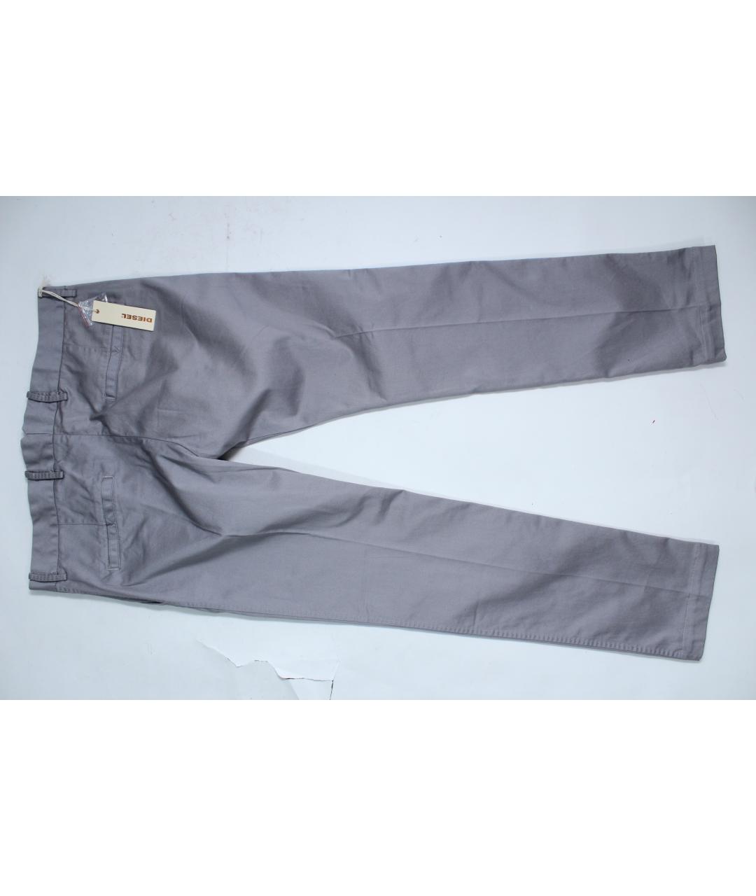 DIESEL Серые хлопко-эластановые брюки чинос, фото 7