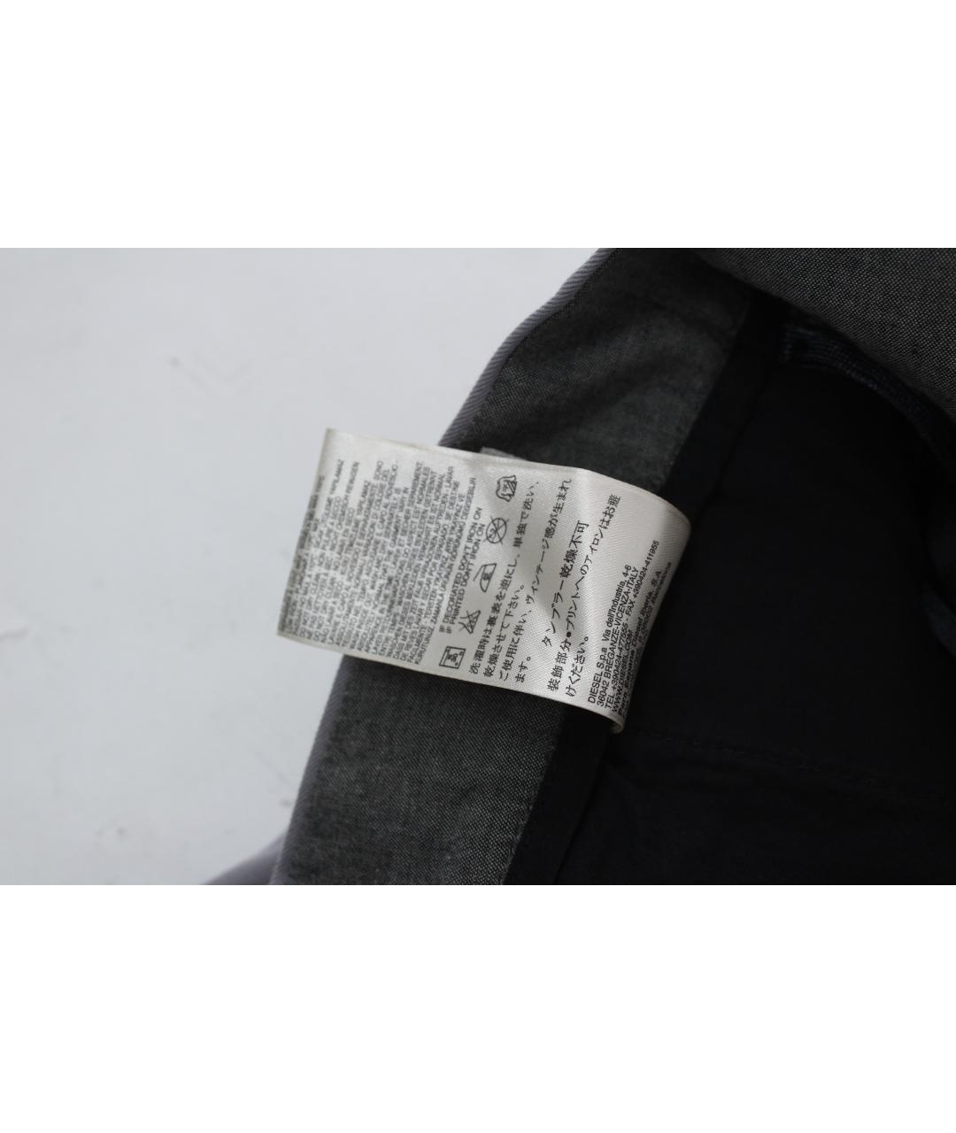 DIESEL Серые хлопко-эластановые брюки чинос, фото 6