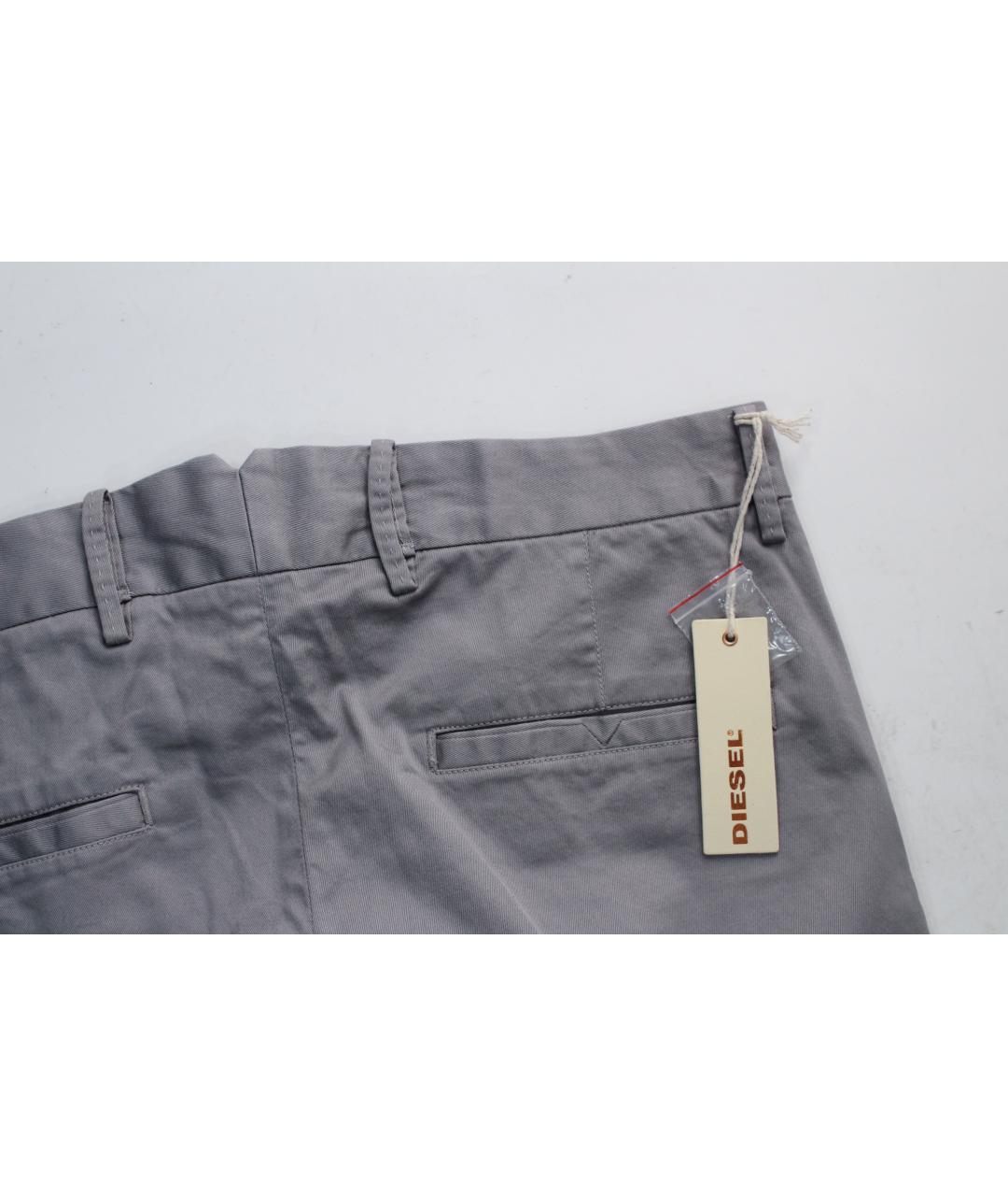 DIESEL Серые хлопко-эластановые брюки чинос, фото 8